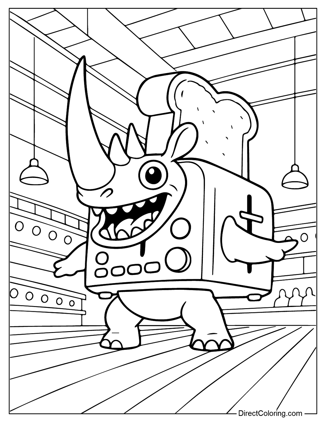 Rhino Toasterino Coloring Page
